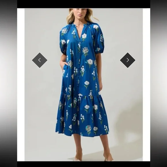 Sugarlips Madison Floral Wynette Tiered Midi Dress size 1X - Picture 6 of 12